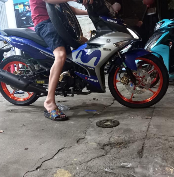 mâm 5 cây k5 cam lên cho ex 150 xanh cam