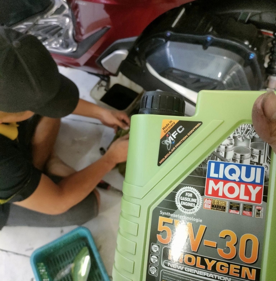 nhớt luquy moly 5/30 xanh