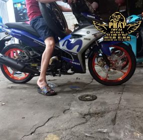 mâm 5 cây k5 cam lên cho ex 150 xanh cam
