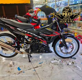 tem trùm satria đen đỏ tem lửa